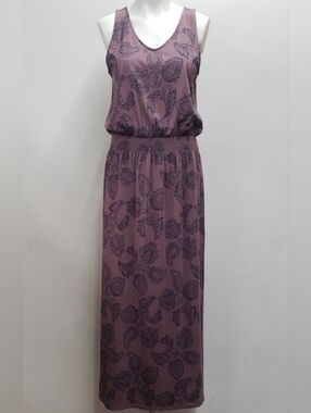 Garnet Hill Smocked-Waist Maxi Dress Women's Medium Flattering Comfortable